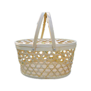 竹篮子手提篮水果手工编织篮蔬菜篮土鸡蛋篮大号装鸡鸭鹅收纳篮子