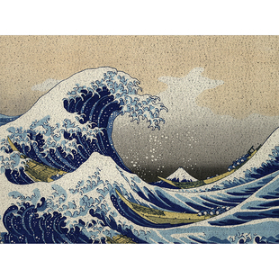 起贝浮世绘地毯和风进门日式入户门地垫可裁剪神奈川脚垫丝圈门垫