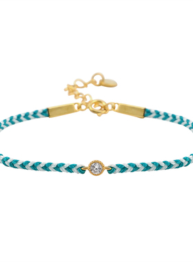 thisness幸运手链纯银白锆石圆形