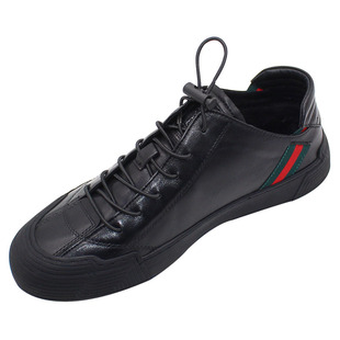 男鞋秋季2024新款时尚潮流真皮板鞋软底透气一脚蹬休闲鞋牛皮单鞋