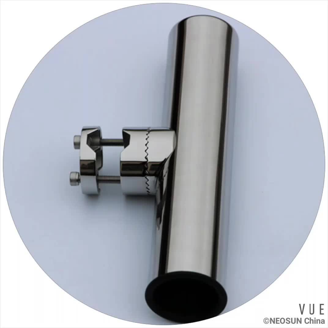Stainless Steel Fishing Rod Holder With Rubber Gasket And Rail Clamp
