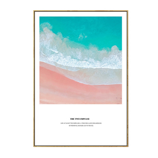 客厅装饰画现代简约蓝色地中海挂画样板房装修组合壁画竖版挂墙画