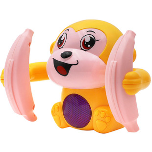 婴儿玩具电动翻斗猴声光音乐翻滚香蕉小猴子会翻跟头宝宝玩具男孩