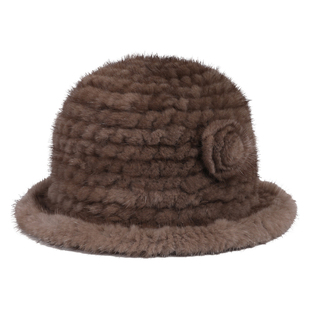 水貂皮草编织帽子女冬天保暖护耳韩版休闲百搭秋冬季貂毛礼帽时尚