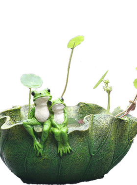 艺术风多肉植物盆栽景树脂摆件