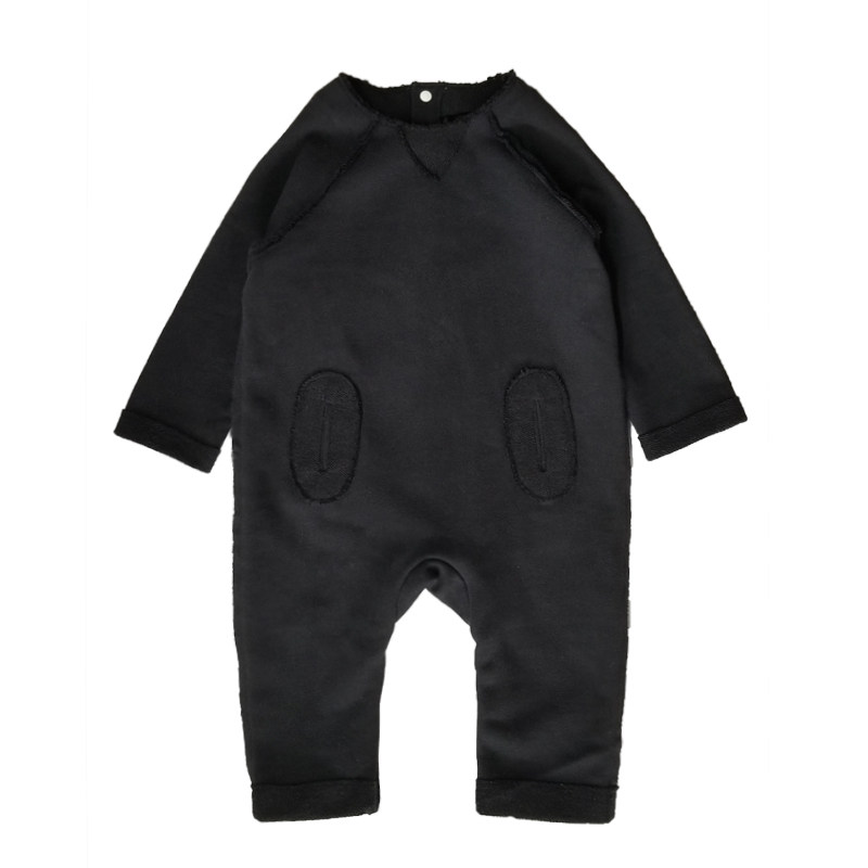 棉质毛圈翻边宝宝连体衣春装爬服
