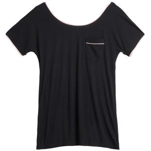 夏季性感睡衣睡裙家居服莫代尔丝质包边可外穿宽松短袖睡衣女夏