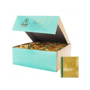 英国JING TEA Peppermint薄荷茶 三角立体纱网茶包 200g整盒100包