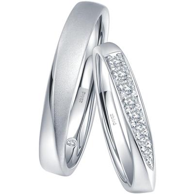 18K金钻石对戒情侣求婚钻石戒指