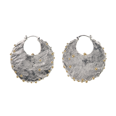 原创半圆纹理镀金耳环官方店