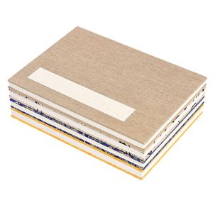 大山皮纸加厚生宣精裱空白册页卡纸条形小号印谱仿古手工宣纸折页16*32厘米毛笔字书法写意国画写生本包邮