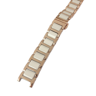 真陶瓷不锈钢手表链 凹口陶瓷表带钢带 玫瑰金配件 凹口8 10 12mm