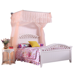 定做打墙钓鱼伸缩杆不锈钢挂墙支架1.2米1.51.8床加密三开门蚊帐