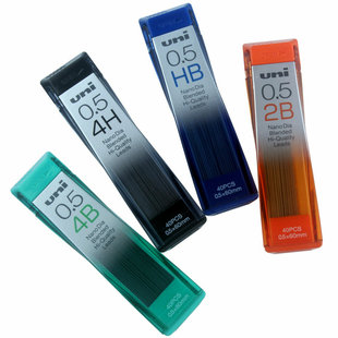 三菱0.5铅芯 日本进口4H/3H/2H/HB/B/2B/3B/4B绘图设计书写好品质