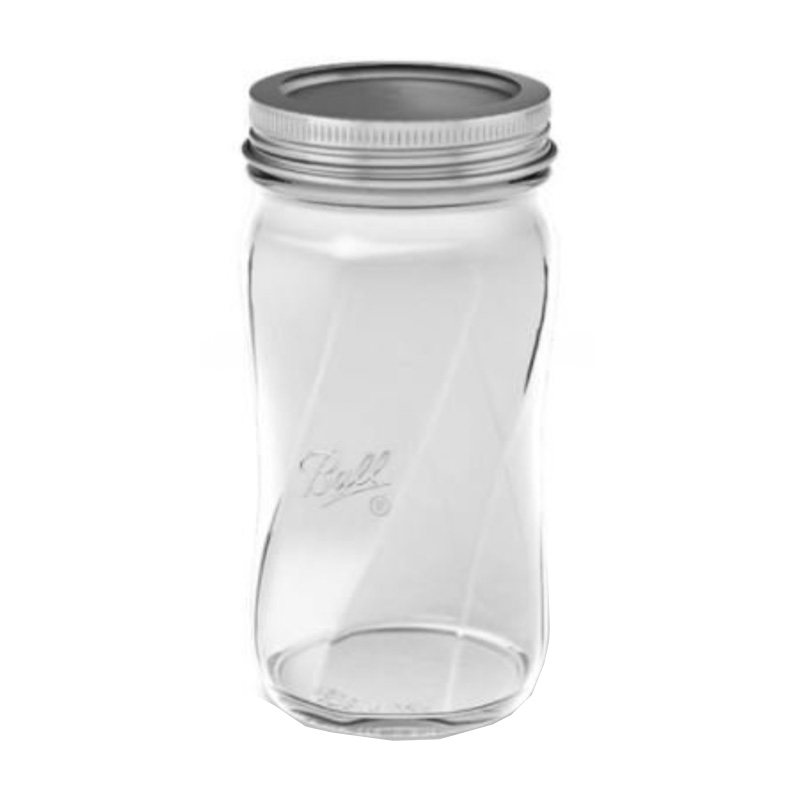 现货美国BALLMasonJar梅森杯透明1628oz便携密封盖扭扭玻璃水瓶罐