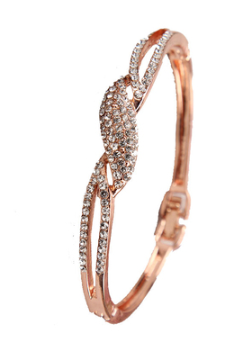 韩版新款春夏手饰气质微镶水钻女士百搭开口均码手镯义乌饰品混批