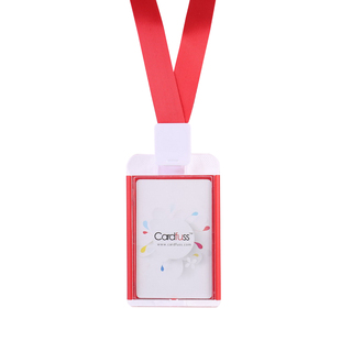 卡富仕透明亚克力证件卡套配卡夹扣挂绳定制印刷员工卡号厂牌胸卡门禁卡套会议证学生饭卡保护套工作证挂吊牌