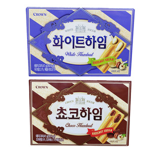 韩国进口克丽安 CROWN 奶油 巧克力榛子威化饼干零食榛子瓦