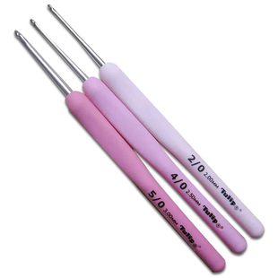 日本进口tulip广岛钩针TER/TEL玫瑰粉色单支蕾丝钩针粗线钩针编织