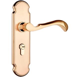 固特门锁室内卧室家用金色房门锁通用型静音欧式木门锁套装门把手