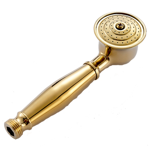 欧式仿古全铜淋浴花洒配件手持小喷头手喷 固定墙座玫瑰金色软管