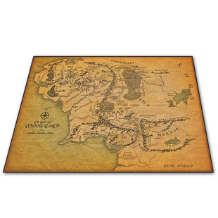 魔戒指环王中土地图美式复古满铺超大地毯垫家用客厅茶几防滑吸水