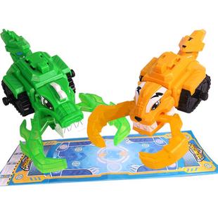 猛兽战警机器人变形玩具男孩2只对战套装玩具变速闪电虎烈风鹰