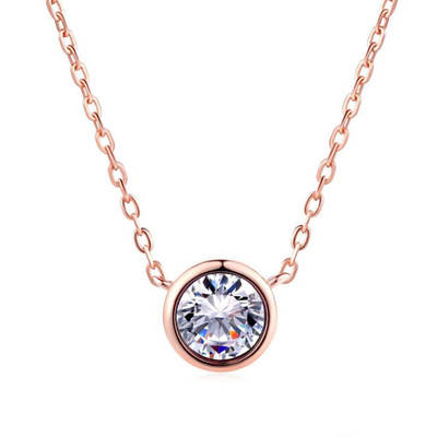 韩版时尚优雅圆形50分钻石项链