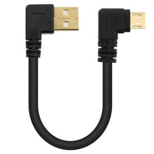 双弯头线microusb充电数据直角便携弯头线安卓接口通用短线2A快充