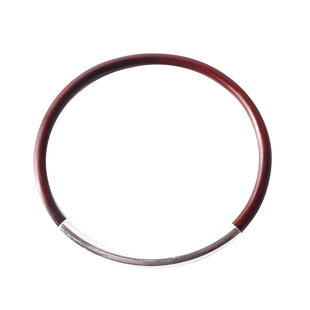 鸡血藤手镯男女款西藏饰品纯银配饰情侣藤镯无节天然原创超细木镯