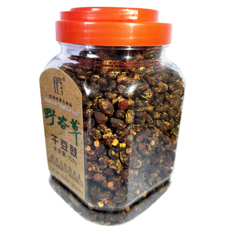 零食包郵大瓶裝農(nóng)家干豆豉貴州遵義特產(chǎn)湄潭野谷草350g炒臘肉配料