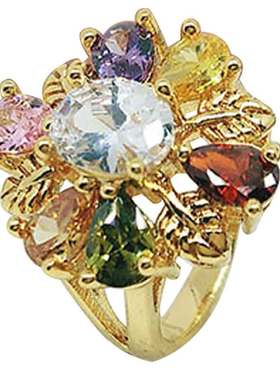 水晶戒指女日韩国百搭锆石闺蜜