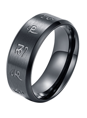 全饰爱黑财神心咒戒指