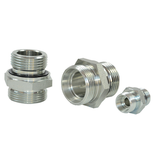 派克GE液压油管接头H型DIN卡套式公制螺纹转胶垫ED密封1CM-WD