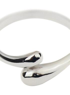 烽之银s925纯银曲线双头开口饰品