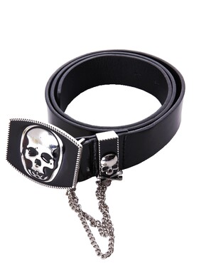 新款漆皮合金针扣腰带鬼头女欧美