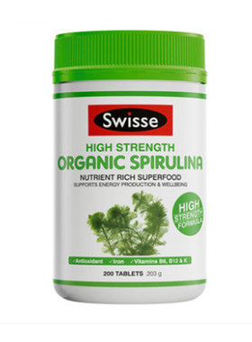 澳洲Swisse Organic Spirulina斯维诗螺旋藻200片 SW010