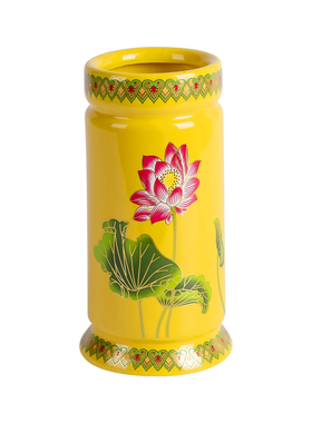 香筒陶瓷供佛用品莲花立式