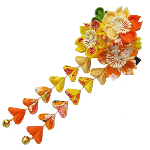 手工DIY日系和风橙黄系渐变渐色樱花组合发夹新品促销 包邮