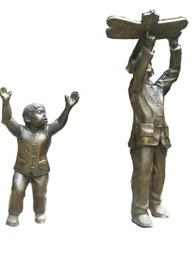小孩子人物玻璃钢景观民俗铜雕