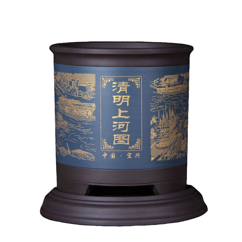 带托盘中国风紫砂精品清明上河图