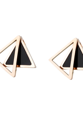 四叶草玫瑰金双面佩戴韩版吊坠