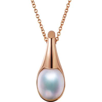 天然海水马贝项链玫瑰金珍珠吊坠