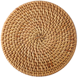 藤编茶垫杯垫越南秋藤日式壶垫禅意茶道配件家用茶托餐桌垫隔热垫