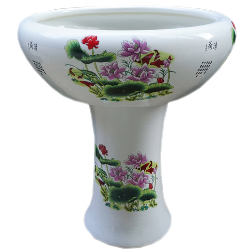 荷花水浅包邮陶瓷鱼缸过滤乌龟缸