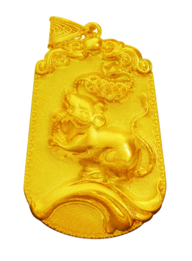 男生肖龙实心越南沙金本命年吊坠