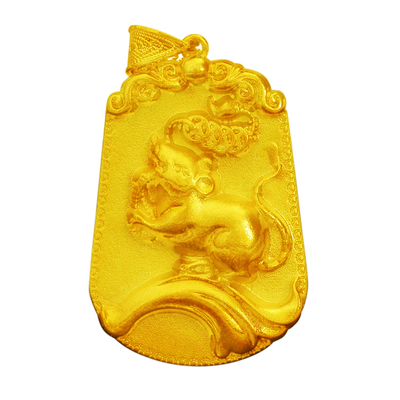 男生肖龙实心越南沙金本命年吊坠