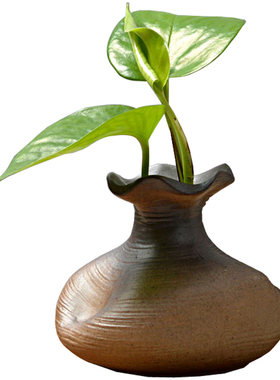 创意粗陶水培植物客厅家居小花瓶