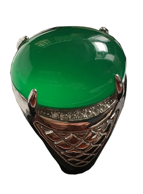 镶钻玉髓玉宝石纯银玛瑙开口戒指