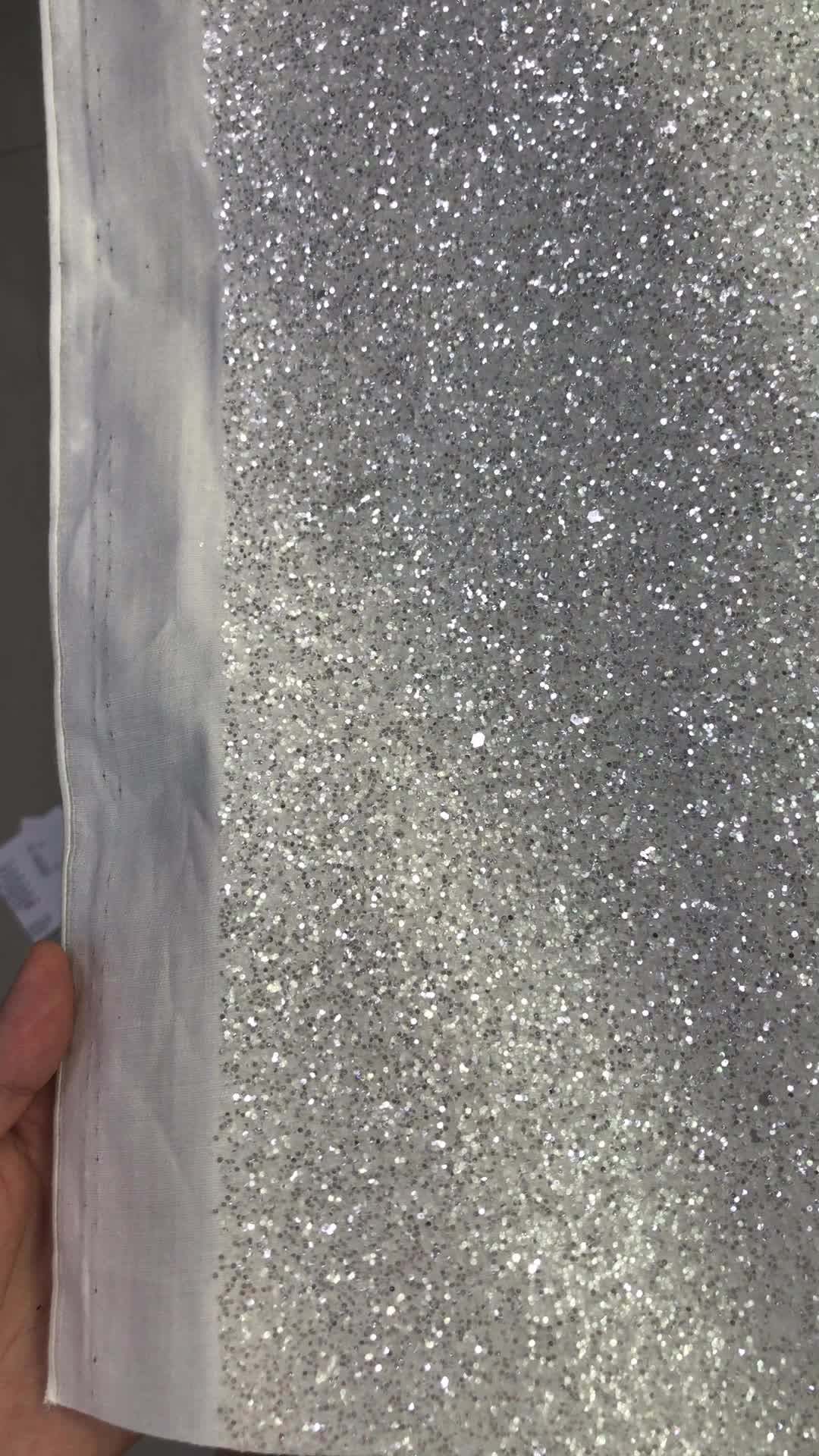 Hign Shiny Silver Chunky Glitter Wall Fabric Buy Silver Glitter